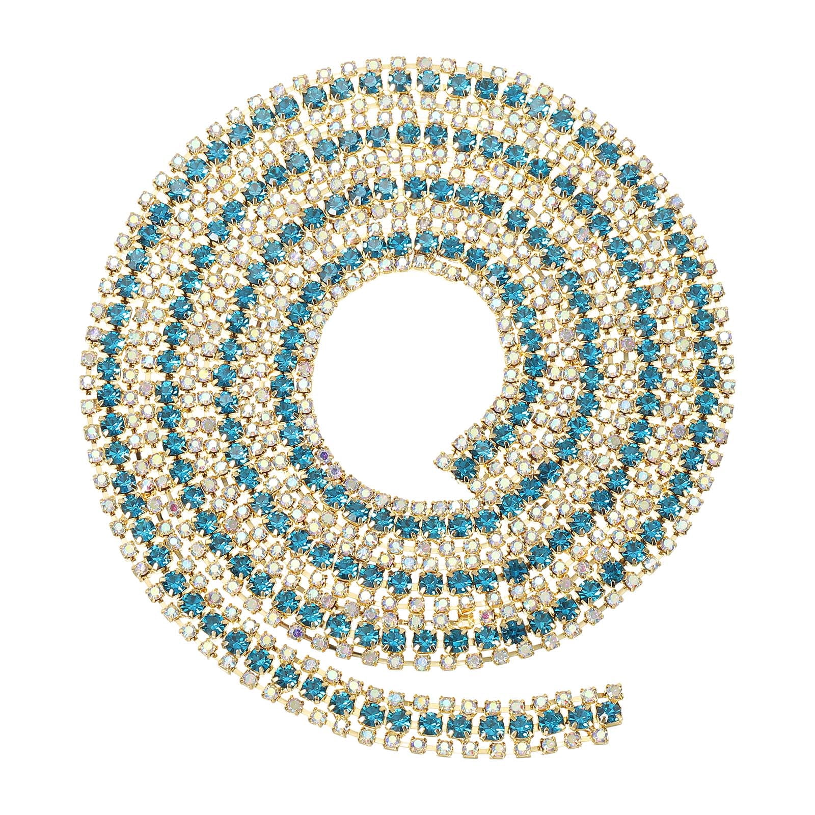 Chain 3 Rows Uxcell 1 Yard 3 Rows Crystal Rhinestone Close Chain Trim, Claw Cup ...