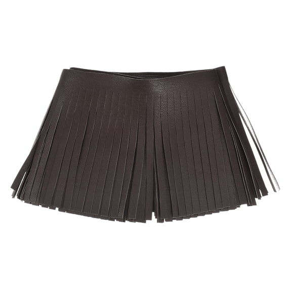 Uxcell 1 Yard 4 Inch Faux Leather Fringe Trim Tassel Fringe for Sewing ...