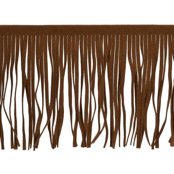 Uxcell 1 Yard 4 inch PU Leather Fringe Trim DIY Tassel Fringe for Sewing, Coffee Brown