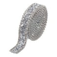 thumbnail image 1 of Uxcell 1 Yards 15mm Crystal Rhinestone Diamond Hotfix Ribbon Bling Rhinestones Trim Gray Silver, 1 of 5