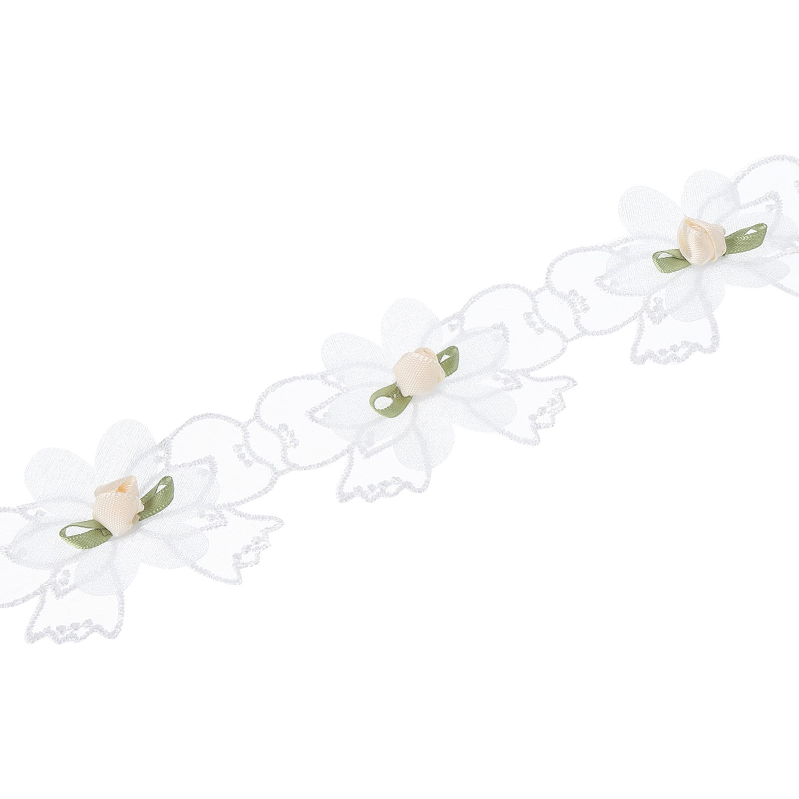 Uxcell 1 Yards Flower Trim Ribbon, Floral Lace Ribbon Decorating