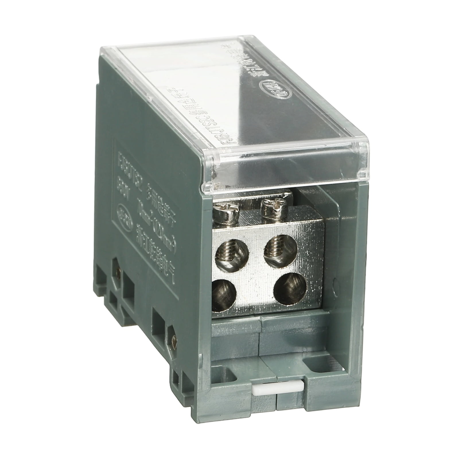 Uxcell 1 in 4 Out Rail Terminal Blocks, 690V 200A Connectors Power Distribution Block with Flame-Retardant Housing 1.42In Width