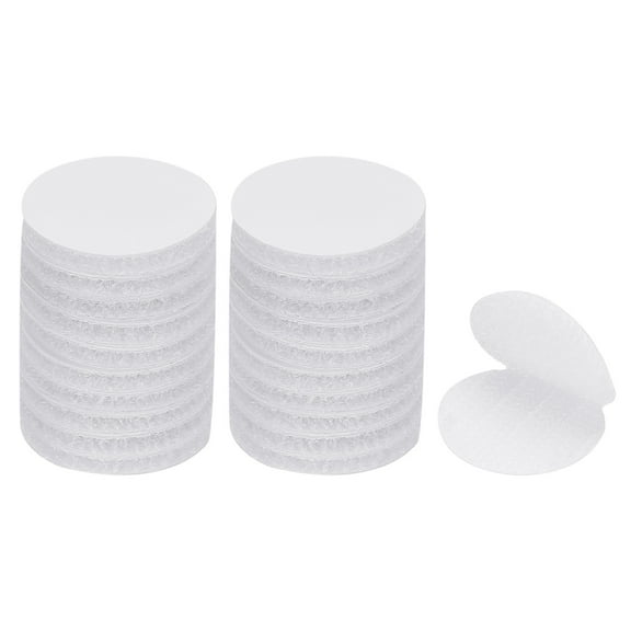 Uxcell 1 inch Round Hook and Loop Dot, Double Sided Sticky-Back, White 24 Pairs