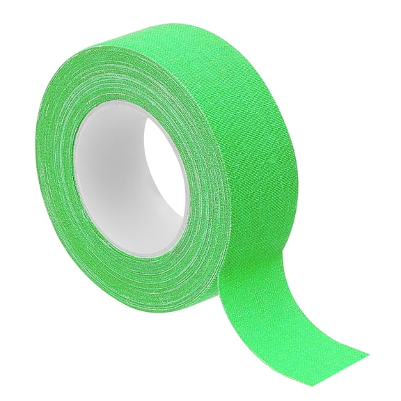 Uxcell 1 inch x 33 feet Neon Gaffer Cloth Tape, 1 Roll Fluorescent Adhesive Tape Black Light Glow Tape, Green