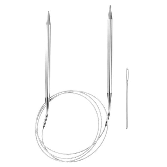 Uxcell 1 pack Circular Knitting Needles Needles Stainless Steel for Knitting Stitch Grey US 10.5/6.5mm x 47.24 inch (120cm)