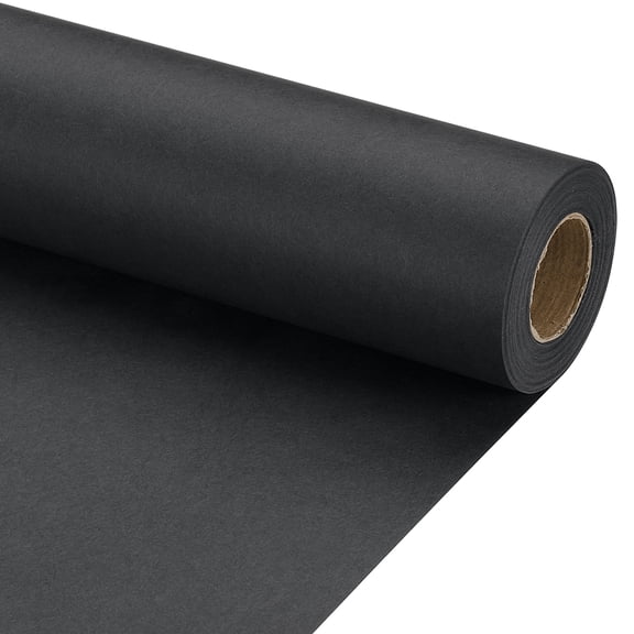 Uxcell 1 pack Wrapping Paper, Craft Paper Packing Paper 17" x 450"(37') Black