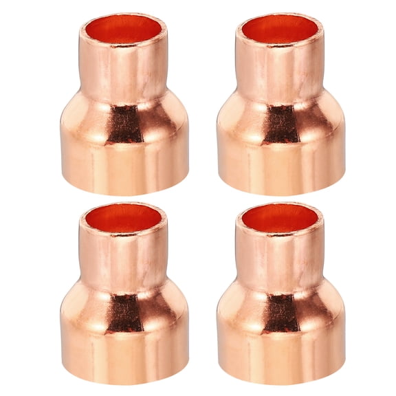 Uxcell 1" to 5/8" ID Copper Reducer, 4pcs Copper Reducing Coupling Pressure Fitting Pipe Tube Connector Adapter