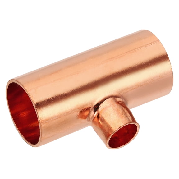 Uxcell 1" x 1/2" x 1" ID Reducing Tee Copper Fitting, 1pcs Copper Pipe Tube Connector Adapter Reducer