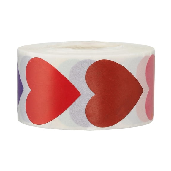 Uxcell Heart Stickers Roll, Stickers for Small Business Paper Self-Adhesive Gift Labels for Gift Wrapping Party Favor Tags Bags Multicolor