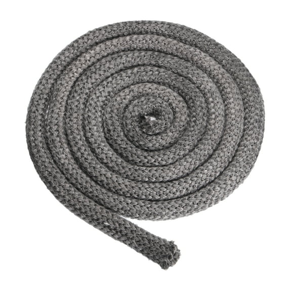 Uxcell 1"x 118" Wood Stove Gasket, Graphite Fiberglass Round Type High Temperature Resistance Seal Rope, Black