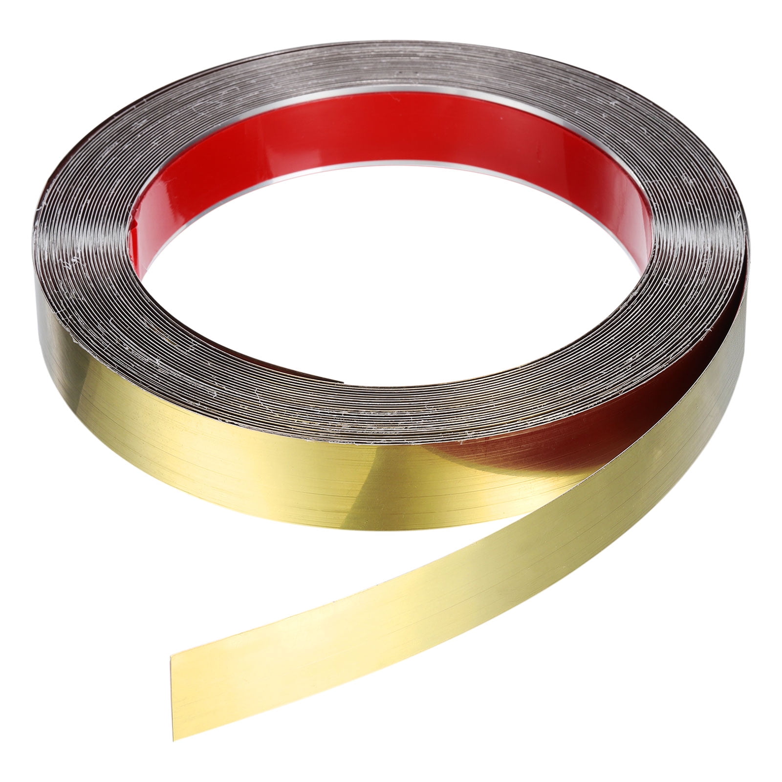 Uxcell 1" x 20ft Peel and Stick Metal Molding Wall Trim Strip Mirror ...