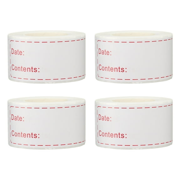 Uxcell 1 x 3 Inch Removable Freezer Labels, 4 Roll/500 Pcs Stickers, Red