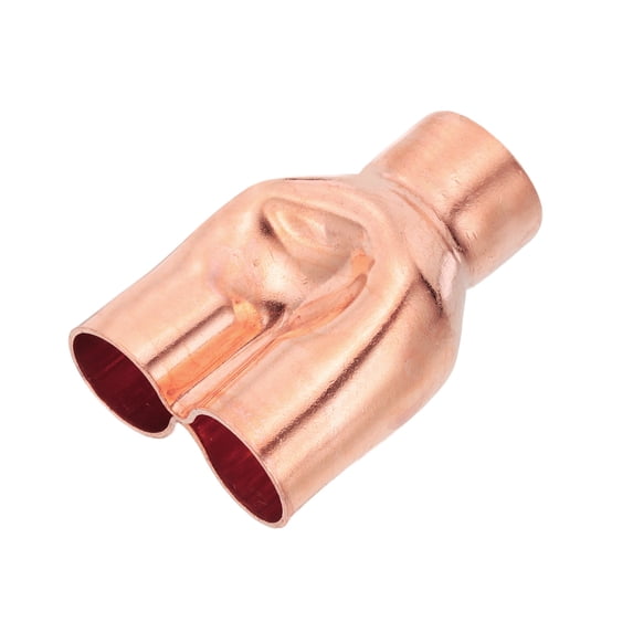 Uxcell Y Type Copper Fitting, Welding Joint Split Union Intersection for HVAC, Air Conditioning Refrigeration 1" x 7/8" x 7/8"
