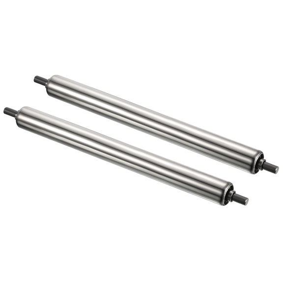 Uxcell 1"x10" Stainless Steel Gravity Conveyor Roller Transmission Galvanized End, 2 Pack