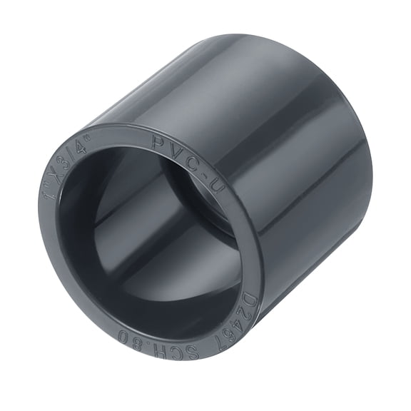 Uxcell 1"x3/4" PVC Reducing Bushing, SCH80 Pipe Fitting Adapter (Spigot x Socket) Solvent Weld Coupling Reducer Fitting for Plumbing Systems DWV Drain Waste Vent Fitting