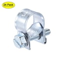 thumbnail image 1 of Uxcell 10-12mm Mini Fuel Injection Hose Clamp Zinc Plated Steel Fuel Line Clamp 24 Pack, 1 of 5