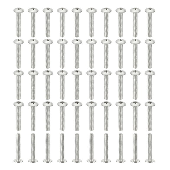 Uxcell 10#-24*1-1/4" Phillips Truss Head Bolts Screws, 50Pcs for Ceiling Fan Blade