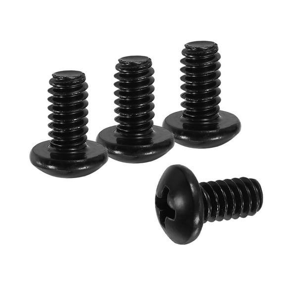Uxcell #10-24 x 3/8" Pan Head Machine Screws, 50 Pcs 304 Stainless Steel Screws for Cabinet Drawer Knob Pull, Black Oxidation