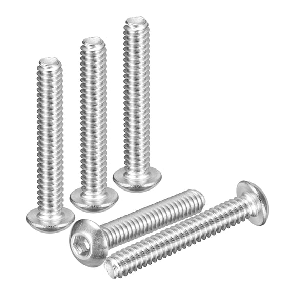 Uxcell #10-24x1" Button Head Socket Cap Screws - 20Pack - Good for Road Bicycle, Mountain Bike, Auto, Motorcycle - 304 Stainless Steel Whitewashed - Hex Drive Fasteners