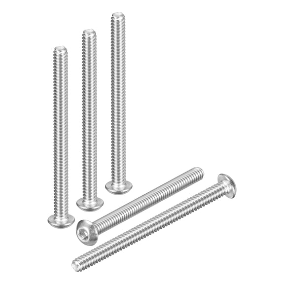 Uxcell #10-24x2" Button Head Socket Cap Screws - 50Pack - Good for Road Bicycle, Mountain Bike, Auto, Motorcycle - 304 Stainless Steel Whitewashed - Hex Drive Fasteners