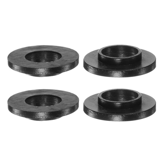 Uxcell 10.2mmx12mmx4mm Flanged Sleeve Bearings Nylon Bushings, Black 4 Pack
