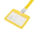 thumbnail image 1 of Uxcell 10.2x8cm Horizontal Clear Window ABS ID Badge Holder with Lanyard Yellow, 1 of 6