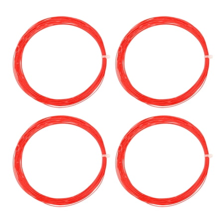Uxcell 10.3 Meter High Elastic Nylon Badminton Racket String Racquet Line, Orange Red 4 Pack