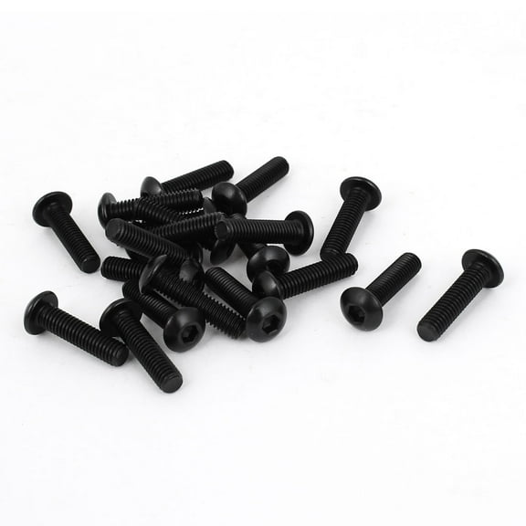 Uxcell #10-32 x 3/4" UNF 10.9 Alloy Steel Hex Socket Button Head Bolt Screws (20-pack)