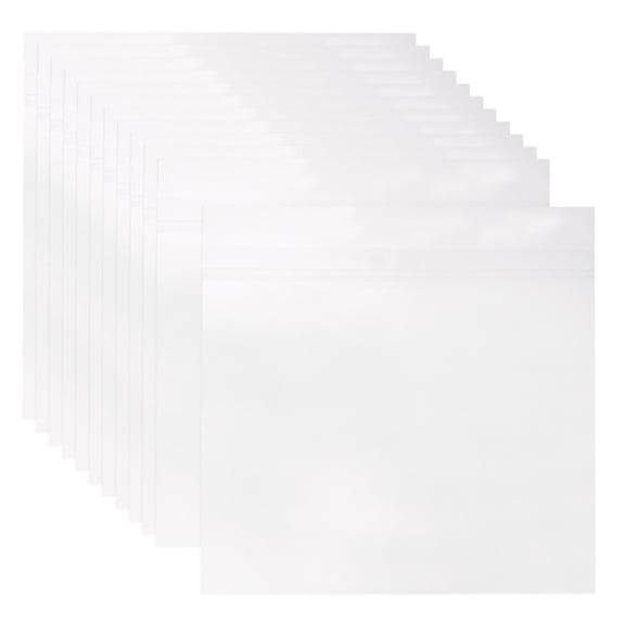 Uxcell 10.4"x10.4" Vinyl Record Inner Sleeves, 25 Pcs 3 Mil Anti-Static Clear Plastic Record Covers With Adhesive Strip Durable Disc Sleeves for LP Albums Storage Collection Protection
