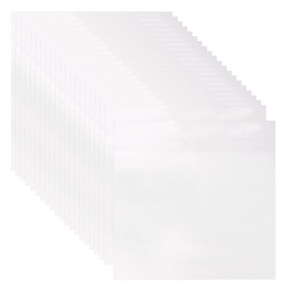 Uxcell 10.4"x10.4" Vinyl Record Inner Sleeves, 50 Pcs 3 Mil Anti-Static Clear Plastic Record Covers With Adhesive Strip Durable Disc Sleeves for LP Albums Storage Collection Protection