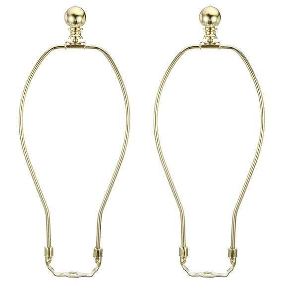 Uxcell 10.5 Inch Lamp Harp Kit with Finial Lamp Shade Holder Gold Tone 2 Set
