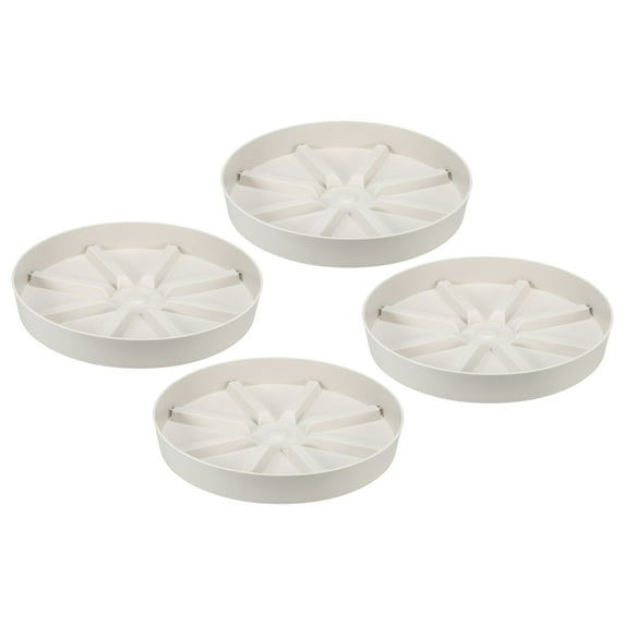 Uxcell 10.5 Inch Plant Saucers Tray, Durable Plastic Round Flower Pot Drip Tray, White 4Pcs