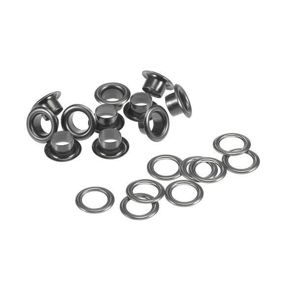 Uxcell 10.5 x 6 x 5mm Copper Grommets Eyelets with Washers Chrome Plated Black 100 Set