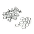 thumbnail image 1 of Uxcell 10.5 x 6 x 7mm Alloy Chrome Plated Eyelets with Washers Rivets Silver 100 Set, 1 of 6
