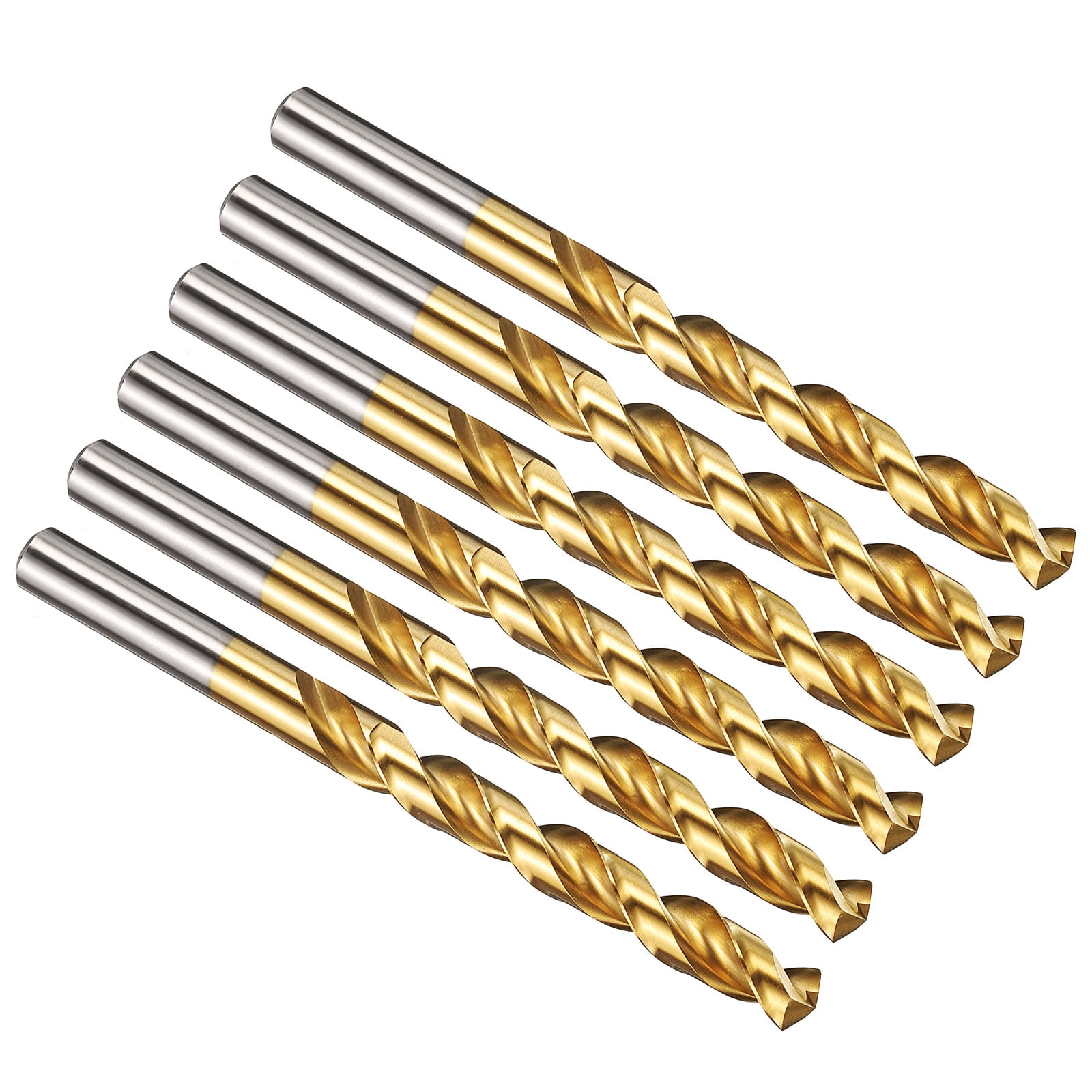 Uxcell 10.5mm Drill Bit, M42 8% Cobalt High-Speed Steel Jobber Straight Shank 135° Titanium Nitride (TiN) Coated for Hard Metal Stainless Steel - 6 Pack