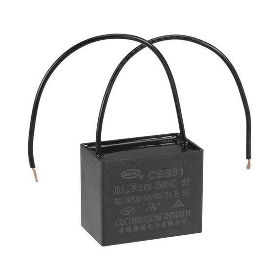 Uxcell 10.5uF 350V AC 2 Wires CBB61 Ceiling Fan Capacitor 1 Pack