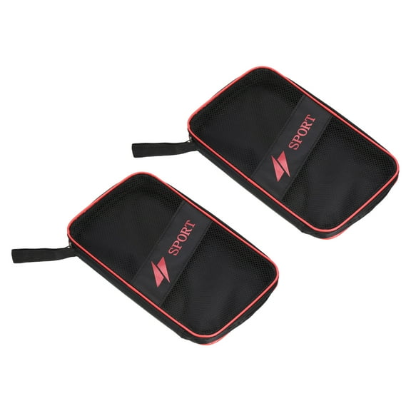 Uxcell 10.8" x 7" Ping Pong Paddle Case Table Tennis Racket Case Soft Cover Container Bag, Black 2 Pack