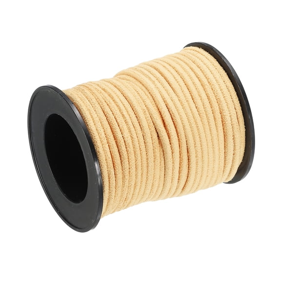 Uxcell 10.94 Yards 3mm Dia Suede Cord Leather String for DIY Crafts, Beige 1 Roll
