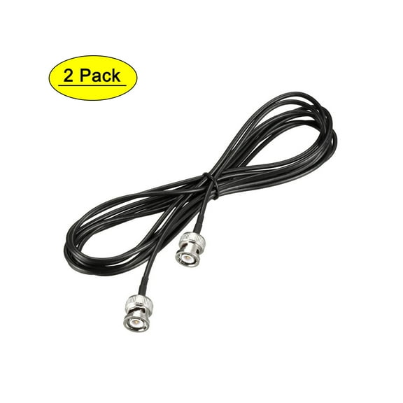 Uxcell 10'' BNC Male to Male Coaxial Jumper Cable 50 Ohm RG174 Longer Length Plastic Black 2pcs