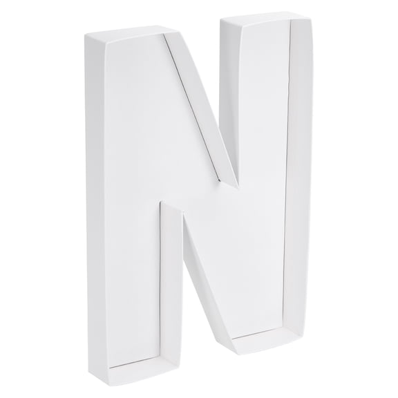 Uxcell 10" Cardboard Letter, Letter N Paper Box Fillable Tray Container for Mache Chocolate Candy Decorations, White