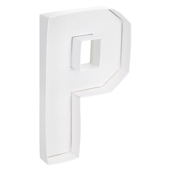 Uxcell 10" Cardboard Letter, Letter P Paper Box Fillable Tray Container for Mache Chocolate Candy Decorations, White