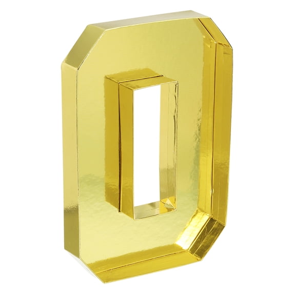 Uxcell 10" Cardboard Number, Number 0 Paper Box Fillable Tray Container for Mache Chocolate Candy Decorations, Gold
