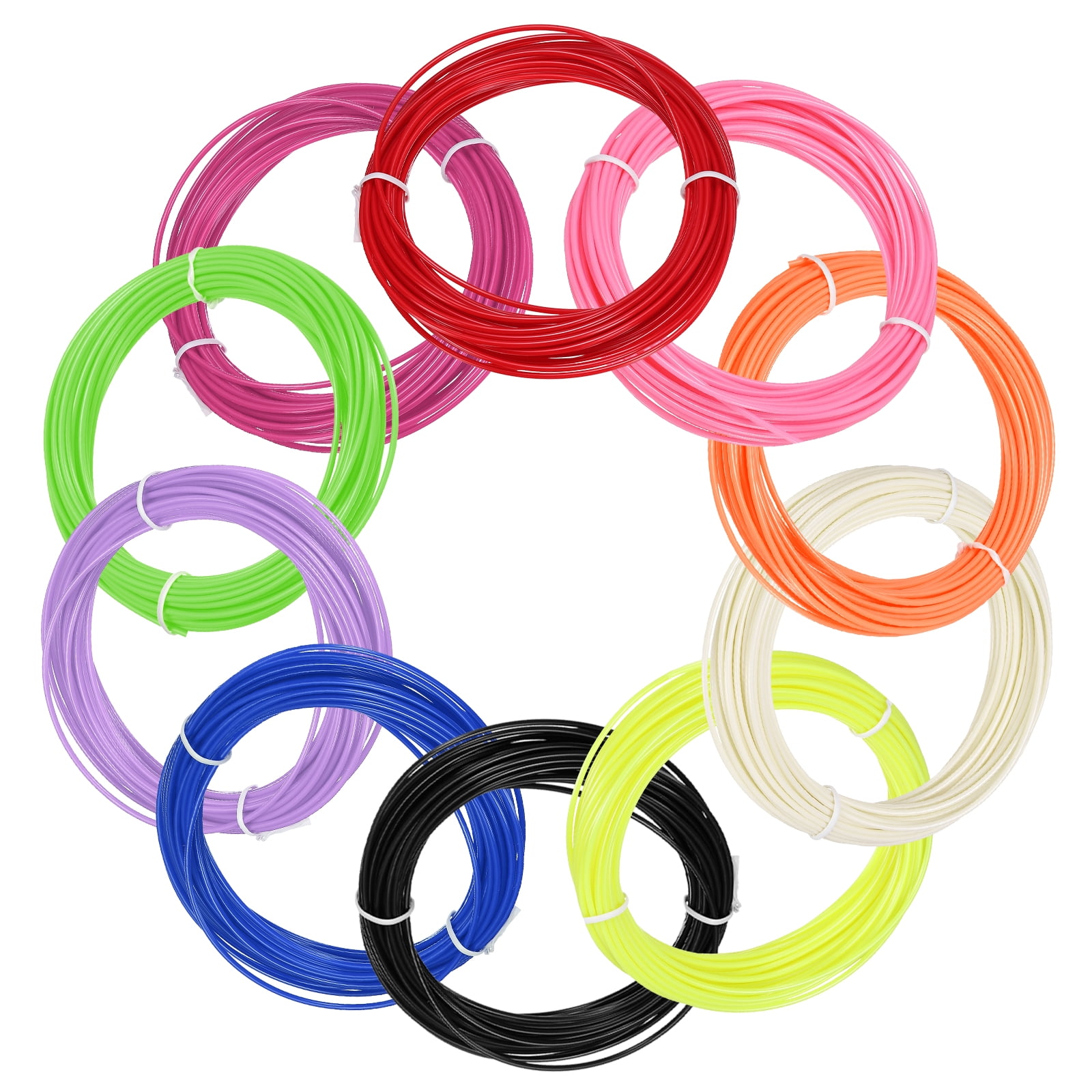 Uxcell 10 Colors ABS 3D Pen Printer Filament Refills, Each Color 32.8 Feet Total 328 Feet 1.75mm Printing Filament for Most 3D Printing Pens
