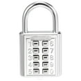 thumbnail image 1 of Uxcell 10-Digit Combination Padlock Push Button Lock, for Locker Cabinet Silver Tone, 1 of 5