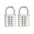 thumbnail image 1 of Uxcell 10-Digit Combination Padlock Push Button Locker Locks Silver Tone 2Pcs, 1 of 5