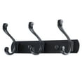 thumbnail image 1 of Uxcell 10" Dual 3 Hooks Wall Hooks Coat Rack Coat Hooks Zinc Alloy Black-A 1pcs, 1 of 7