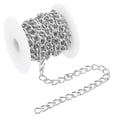 thumbnail image 1 of Uxcell 10 Feet Curb Chain Twisted Cuban Link Chain with Spool for Jewelry Making, Silver, 1 of 6