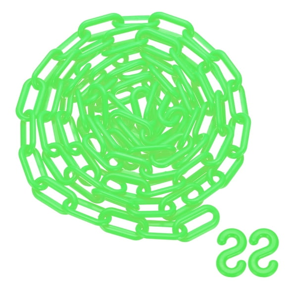Uxcell 10 Feet Plastic Chain Link Safety Barrier Chain 1x2" Buckle Light Green