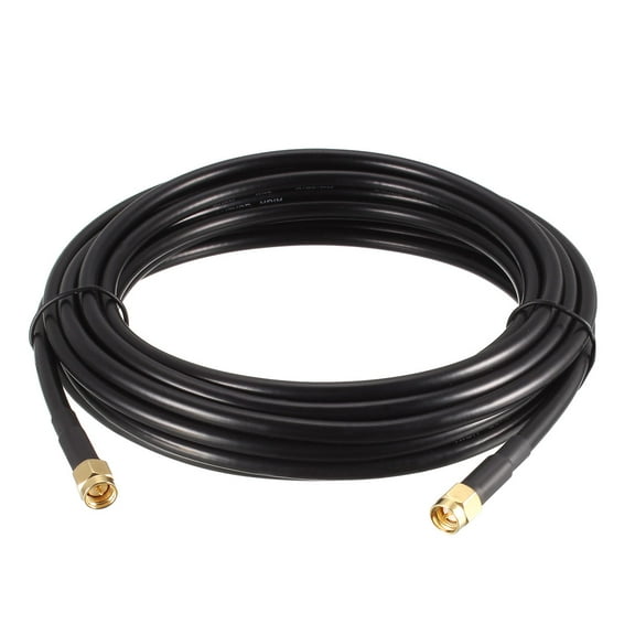 Uxcell 10 Feet RG58 50 Ohm Antenna Extension Cable SMA Male to SMA Male Coaxial Cable Plastic Black 1pcs
