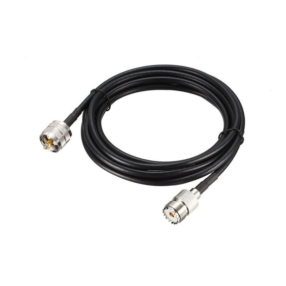 Uxcell 10 Feet UHF  Female to UHF PL259 Male Low Loss RG58 Coax Cable Plastic Black 1pcs